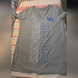 Nike Gray Kentucky Wildcats V-Neck Tee Women's Size L BNWOT